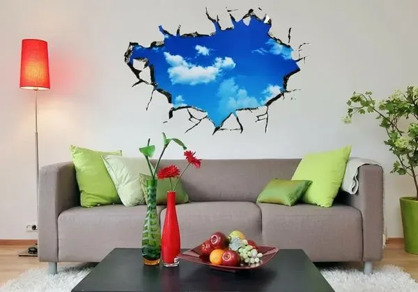 Wandgestaltung Wohnzimmer Aalen — Wanddeko nachher